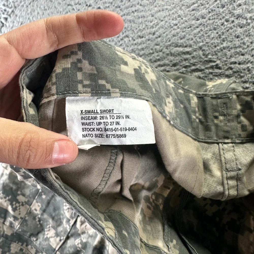 US Military Pant Men's XS Brown Camouflage Cotton Straight Leg Uniform Combat
